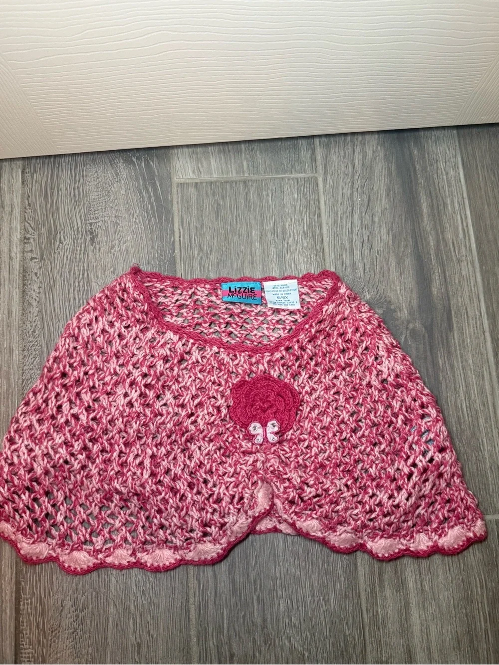Lizzie McGuire Girls Crochet Shawl Size 6/6X